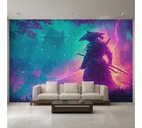 Générique Papier Peint Samouraï Japonais Papier Peint Panoramique Fantaisie Japonaise Asiatique Papiers Peints Intissé Fresque Murale, Decoration Chambre Salon, 310 x 250 cm WO-FC