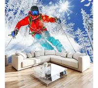 Générique Papier Peint Ski Sports 3D Panoramique intissé Murale Papier Peint xxl Fresque Murale Moderne Peinture Murale Décorative pour Salon Chambre 200x140 9yf336