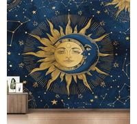 Générique Papier Peint Soleil et Lune Papier Peint Panoramique étoile Bohème Espace Galaxie Papiers Peints Intissé Fresque Murale, Decoration Chambre Salon Wallpaper, 500 x 260 cm GI&3