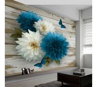 Générique Papier Peint Texture De Bois De Dahlia 3D200 x 140 cm Décoration Papier Peint Moderne Crème Murale facile à nettoyer, idéale pour chambre et salon, avec un design unique et moderne