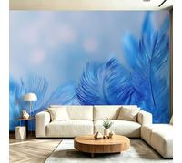 Générique Papier Peint Texture minimaliste abstraite pour Salon et Chambre, 250 x 175(WxH) Papier Peint Panoramique,Bleu Fresque Murale, Solution de Décoration Créative pour Transformer vos Murs