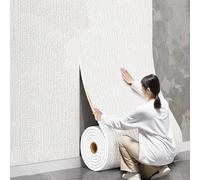 Générique Papier Peint Thermique Autocollant Texturé 5 Mm D'épaisseur pour Murs Froids Et Humides à Décoller Et Coller Papier Peint Texturé Panneaux Rouleau Isolant pour Plafond,Blanc,50x3000cm