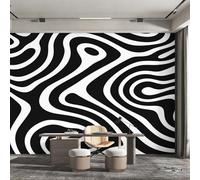 Générique Papier Peint Tourbillon Abstrait, 250x175, Noir Blanc