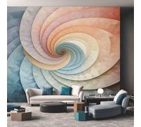 Générique Papier Peint Tourbillon Coloré 350X250cm, Papier Peint Intissé Géométrie Spirale 3D Salon Chambre Panoramique Decoration, Fresque Murale Décoration Murale D12