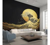 Générique Papier Peint Vague Japonaise, Motif Papier Peint Intissé Panoramique Asiatique Japonais 350x256 Wallpaper Pour Salon Chambre Deco Murale W&69