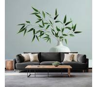 Générique Papier Peint Vase Minimaliste En Forme De Feuille 200 x 140 cm Papier Peint Panoramique Murale Intissé Pour Chambre De Fille, Garçon, Chambre De Bébé Salon Chambre Décor, Gris