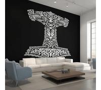 Générique Papier Peint Viking, Motif Papier Peint Intissé Panoramique Mythologie Nordique Mjöllnir 350x256 Wallpaper Pour Salon Chambre Deco Murale W8