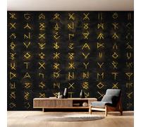 Générique Papier Peint Viking, Motif Papier Peint Intissé Panoramique Mythologie Nordique Rune 400x280 Wallpaper Pour Salon Chambre Deco Murale W2