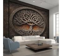 Générique Papier Peint Viking Papier Peint Panoramique œil Qui Voit Tout Arbre de Vie Papiers Peints Intissé Fresque Murale, Decoration Chambre Salon Wallpaper, 366 x 254 cm KG&02