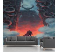 Générique Papier Peint Viking, Papier Peint Panoramique Mythologie Nordique Guerrier, Fresque Murale Intissée Pour Salon, Chambre, Bureau - 140 x 70 cm - Décoration Murale(non adhésif)