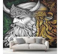 Générique Papier Peint Viking Papier Peint Panoramique Mythologie Nordique Papiers Peints Intissé Fresque Murale, Decoration Chambre Salon Wallpaper, 150 x 105 cm BIO&Ｊ
