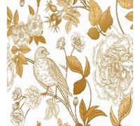 Générique Papier peint Vintage Rose épais mat 44x200 cm à décoller et à coller Est Oiseaux papier de contact autocollant en plastique avec dos adhésif couverture de plan de travail table A-75