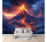 Générique Papier Peint Volcan, Papier Peint 3D Nature 400X280Cm Art Mural Décoratif Fresque wallpaper Moderne Poster Mural Géant Chambre Salon Enfant Facile À Installer