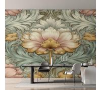 Générique Papier Peint William Morris, Motif Papier Peint Intissé Panoramique Fleur Vintage 200x140 Wallpaper Pour Salon Chambre Deco Murale W&100