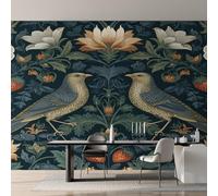 Générique Papier Peint William Morris, Motif Papier Peint Intissé Panoramique Voleur de Fraises 450x315 Wallpaper Pour Salon Chambre Deco Murale W&100