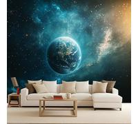 Générique Papier Peints Panoramique Ciel Étoilé Voie Lactée Poster Geant Mural Personnalisé 3D, Galaxie Pour Salon Chambre D'Enfant Décoration Murale, Terre Moderne Murale Intissée 400x280cm