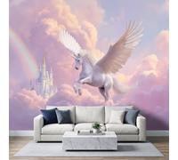 Générique Papier Peints Panoramique intissé 150 x 105 cm, Poster Geant Mural Effet 3D, Design Château licorne Pour Salon Chambre D'Enfant Décoration Murale Nébuleuse fantastique