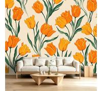 Générique Papier Peints Panoramique intissé 400 x 280 cm, Poster Geant Mural Effet 3D, Design Floral Tulipes Pour Salon Chambre D'Enfant Décoration Murale