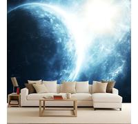 Générique Papier Peints Panoramique Terre Poster Geant Mural Personnalisé 3D, Espace Planète Pour Salon Chambre D'Enfant Décoration Murale, Galaxie Moderne Murale Intissée 400x280cm