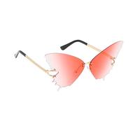 Générique Papillon en Verre, Lunettes Sans Monture, Protection UV Sans Monture Surdimensionnées Anti-Éblouissement Pour Vacances Plage Été Conduite Festival
