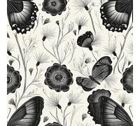 Générique Papillon Fleurs Papier Peint Épaissir Mat Auto Adhésif 44x600 cm Peinture Décoration Meubles Autocollants Amovible Comptoir Contact Papier Stickers Muraux pour Bains Salon Chambre