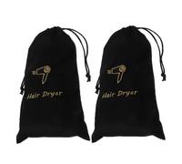 Générique Paquet à Cordon pour Sèche-cheveux 2 Pièces en Tissu Noir Compact et Multifonctionnel pour Rangement à Domicile ou Voyage Élégant et Pratique
