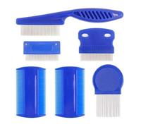 Générique Paquet de 4 Peignes, toilettage en Acier Inoxydable avec Dents arrondies(Blue 6-Piece Set)
