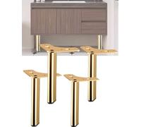 Générique Paquet de 4 Pieds de Meubles, Pieds de Table en épingle à Cheveux en métal, Pieds en Acier soudés Robustes for Bricolage canapé Chaise Banc Table Basse(Gold,Height 8 cm)