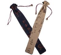 Générique Paquet Portable 2pcs en Lin de Protection Éventail Pliant pour Style Chinois Ancien pour Sortir