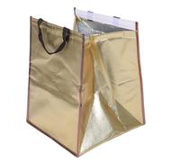 Générique Paquet Repas Isotherme 25 CM en Aluminium Tissu Non-Tissé Doré, Pochette Souple pour Bento et Pizza, Adapté pour Livraison Alimentaire et Sorties Extérieures