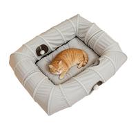 Générique Para Gatos - Cama Rectangular De Felpa Con 4 Entradas | Juguete Y Cueva 2 en 1 Para | Para Múltiples Gatos Interior Habitación Sala De Estar Balcón, Plegable Lavable