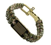 Générique Paracord Bracelets for Men - Parachute Cord Bronze US Flag | Adjustable Shackle, Veterans US Spirit for Man Outdoor Use
