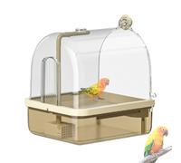Générique Parakeet Bath | Pet Bird Bath | Automatic Bathtub 2 Modes Chew-Proof Aviary for Travel Breeding Show Outdoor Indoor Playground
