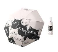 Générique Parapluie de chats de dessin animé 3 parasols pliants portables 8 nervures parasols parapluies pour les voyages et les activités de plein air équipement de pluie à la mode