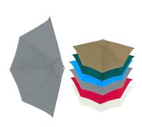 Générique Parapluie D'extérieur À 6 Baleines De Rechange en Tissu De Polyester pour Terrasse, Jardin, Balcon Piscine, Seulement La Toile du Parapluie(Gray)