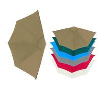 Générique Parapluie D'extérieur À 6 Baleines De Rechange en Tissu De Polyester pour Terrasse, Jardin, Balcon Piscine, Seulement La Toile du Parapluie(Khaki)