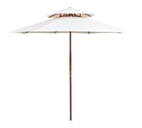 Générique Parasol à Deux étages avec Poteau en Bois Blanc crème,Maison & Jardin,Pelouses & Jardins,Vie en extérieur,Parasols & voiles d'ombrage,Blanc,7.24 KG,42964
