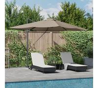 Générique Parasol Cantilever Roma avec LED Taupe 352x251x265 cm Aluminium,Parasols & voiles d'ombrage,25.16KG-42003330