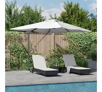 Générique Parasol Cantilever Roma avec LEDs en Sable, 352 x 251 x 265 cm, en Aluminium,Maison & Jardin,Pelouses & Jardins,Vie en extérieur,Parasols & voiles d'ombrage,Beige,25.16 KG,42003327