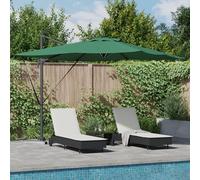 Générique Parasol Cantilever Roma avec LEDs - Vert, 286 x 285 x 270 cm Aluminium,Parasols & voiles d'ombrage,24.66KG-42003320