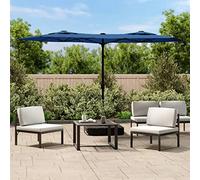 Générique Parasol de Jardin à Double tête avec LED Bleu azuré 316x240 cm,Parasols & voiles d'ombrage,14.65KG-362976