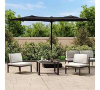 Générique Parasol de Jardin à Double tête avec LED Noir 316x240 cm,Parasols & voiles d'ombrage,14.65KG-362975