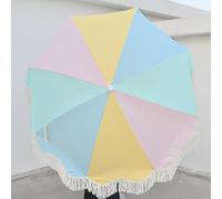 Générique Parasol De Jardin À Rayures Multicolores avec Franges Parasols De Plage Style Bohème pour Patio Design Inclinable Base Non Incluse pour Pelouses Piscines(Multicolor A)