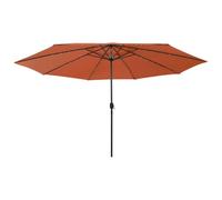 Générique Parasol de Jardin avec lumières LED et mât en métal Terre Cuite,Parasols & voiles d'ombrage,9.35KG-312535