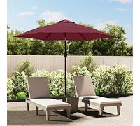 Générique Parasol de Jardin avec lumières LED mât en Acier Rouge Bordeaux,Parasols & voiles d'ombrage,7.2KG-313756