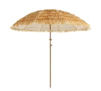 Générique Parasol De Jardin en Paille À 10 Baleines avec Crochet Et Inclinaison 200/240 Cm Parasol De Table Extérieur Résistant Au Vent Et Au Soleil(2.40m/7.8ft)