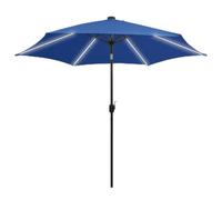 Générique Parasol de Jardin et lumières LED mât en Aluminium Bleu azuré,Parasols & voiles d'ombrage,4.95KG-47367