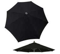 Générique Parasol De Jardin Exterieur 2m/2.3m/2.7m/3m, 6/8 Baleines Terrasse Auvent De Remplacement, Parasol Plage Housse De Rechange pour Balcon, Cour, Piscine, Marché(Noir,2.7 m/9 FT-8 Ribs)