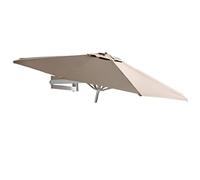 Générique Parasol De Jardin Mural 220/250 Cm Parasol De Terrasse Gain De Place Pare-Soleil Extérieur en Aluminium Robuste avec Bras Inclinable Réglable Protection UV(Khaki,220cm/7.2ft)