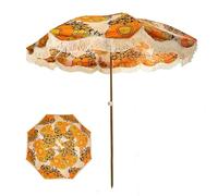 Générique Parasol De Patio De Style Bohème, 200cm Parasol Rétro À Pompons avec Bouton D'inclinaison, Protection Solaire UV50+, Convient Aux Jardins, Terrasses, Plages, Balcons
